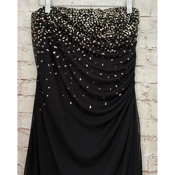 Vintage Black Strapless Jumpsuit Kiss Kiss Y2K 90s Disco Clubwear NEW Size S - Picture 2 of 6